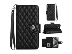 Capa Para Iphone 14 Pro Max Pele Sintética Preto