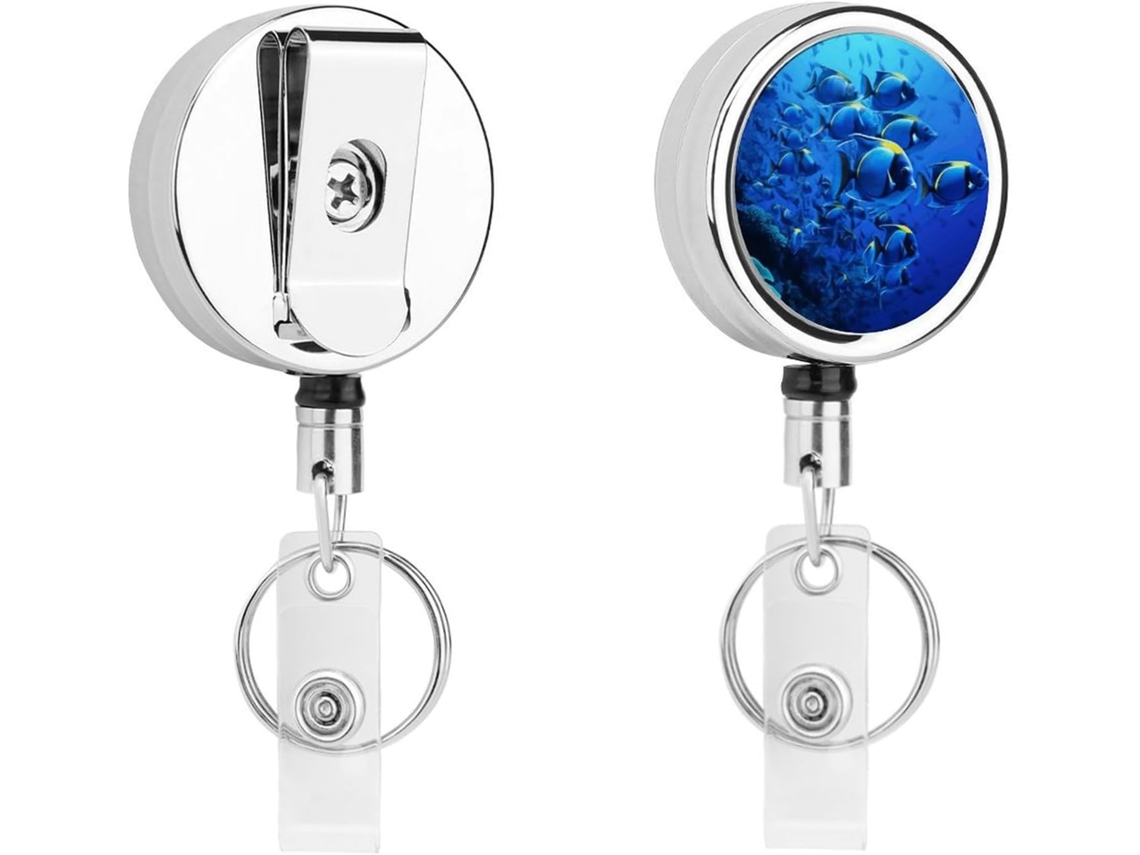 Clipe De Cinto Retrátil Com Mosquetão E Argola Chaveiro, Porta Crachá Retrátil De Metal Resistente, Chaveiro Com