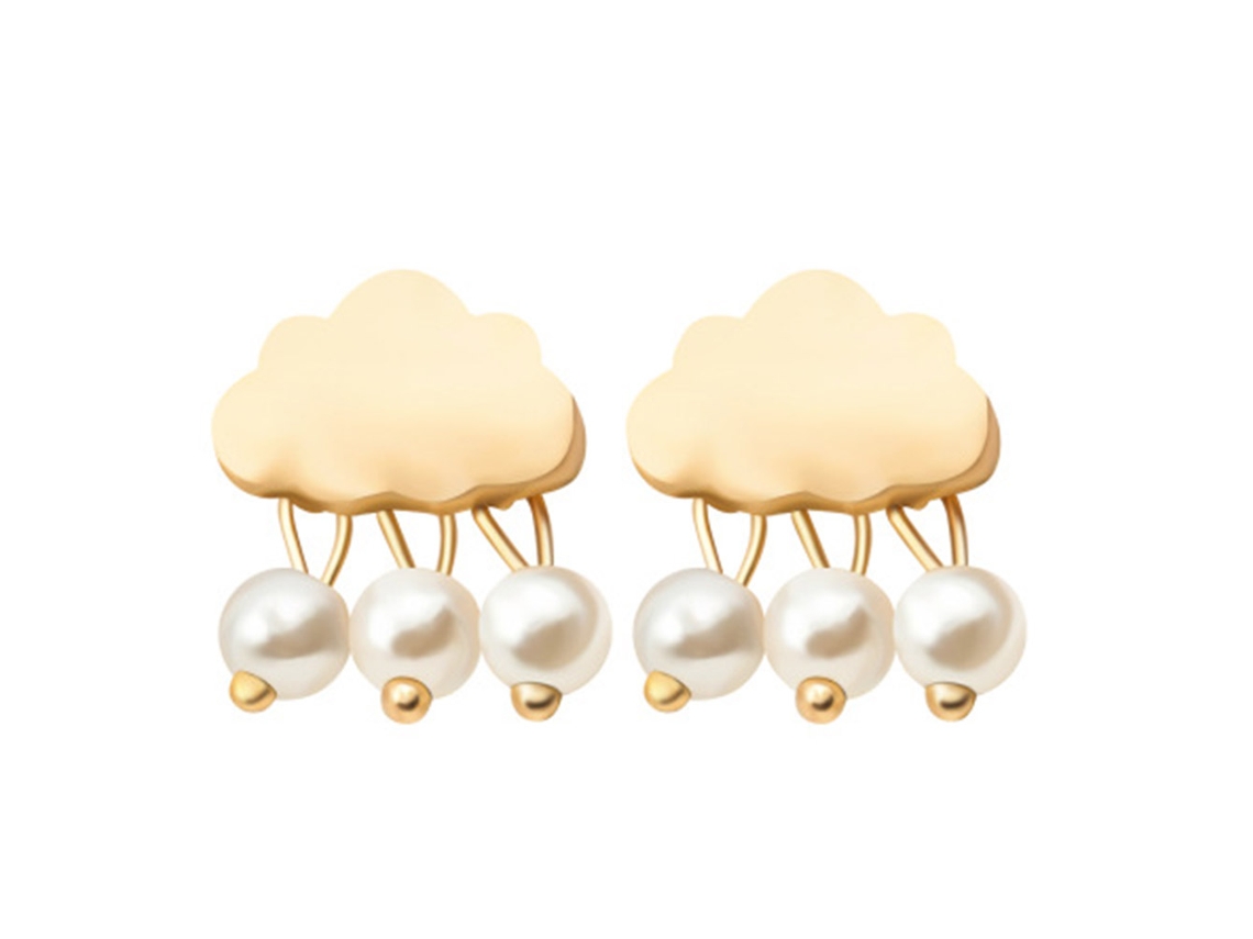 Brincos Stud Com Pérolas Simuladas E Pingentes Gotas
