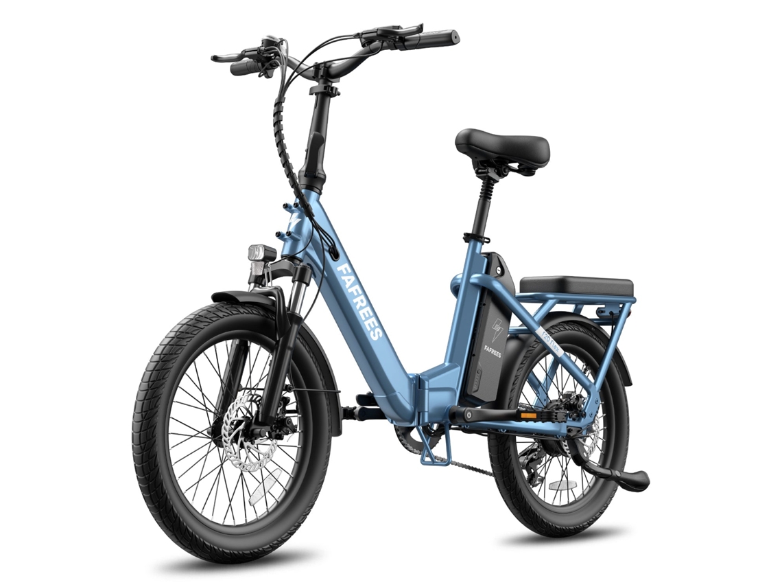 Bicicleta Elétrica Flexível FAFREES F20 Motor de 250 W, Pneus de 20 Polegadas, Freios a Disco Mecânicos Cinza azulado
