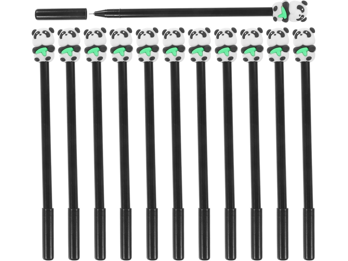 Conjunto De 12 Canetas Em Gel Panda, Feitas Plástico Com Ponta 0,5 Mm.