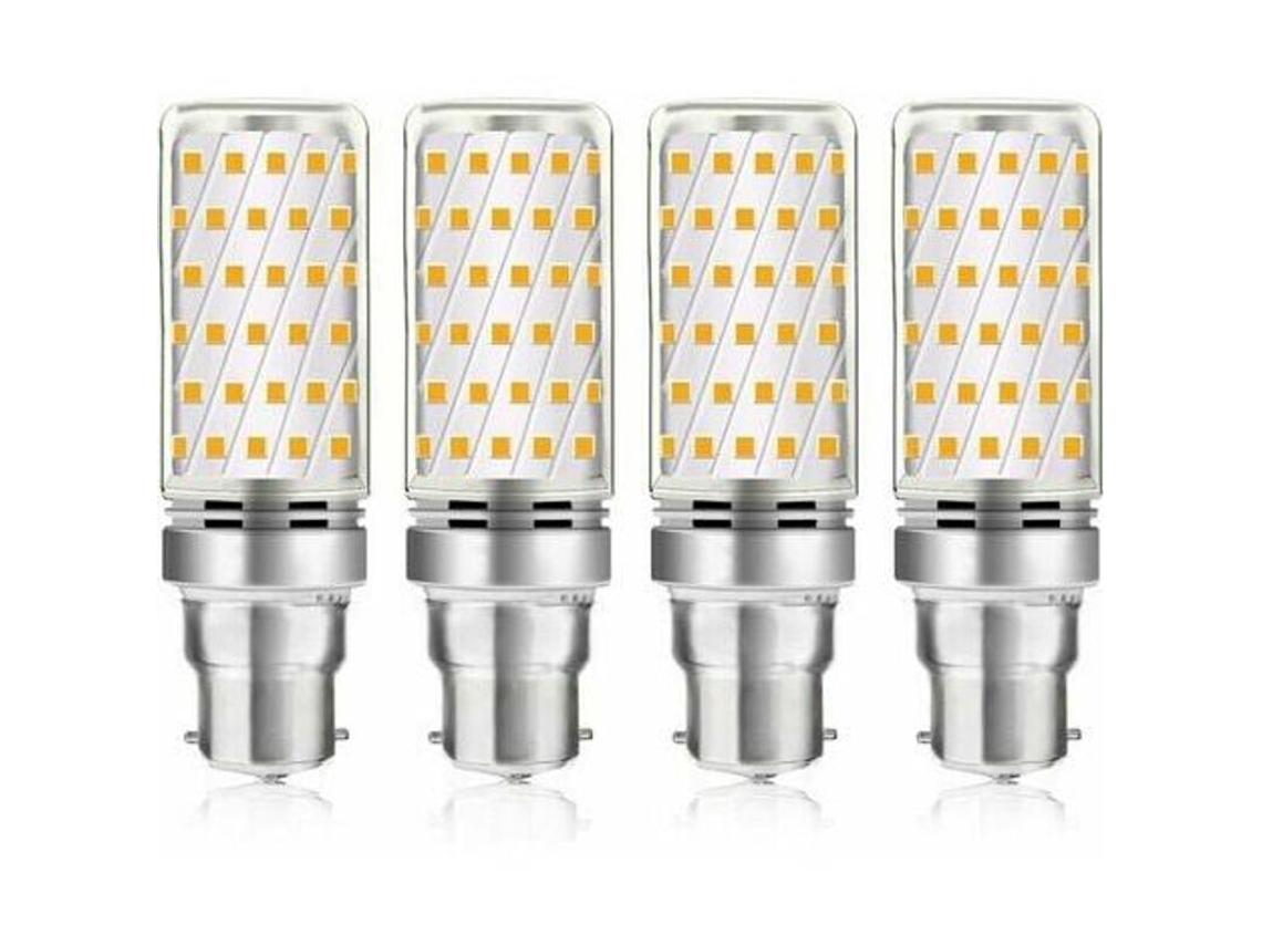 Lâmpadas LED B22 16w, Luz Branca, 230v, Pacote de 4, Não Regulável, Garagem/Estúdio