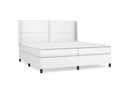 Cama com Molas Couro Artificial Branco MAISON EXCLUSIVE 200x200 cm