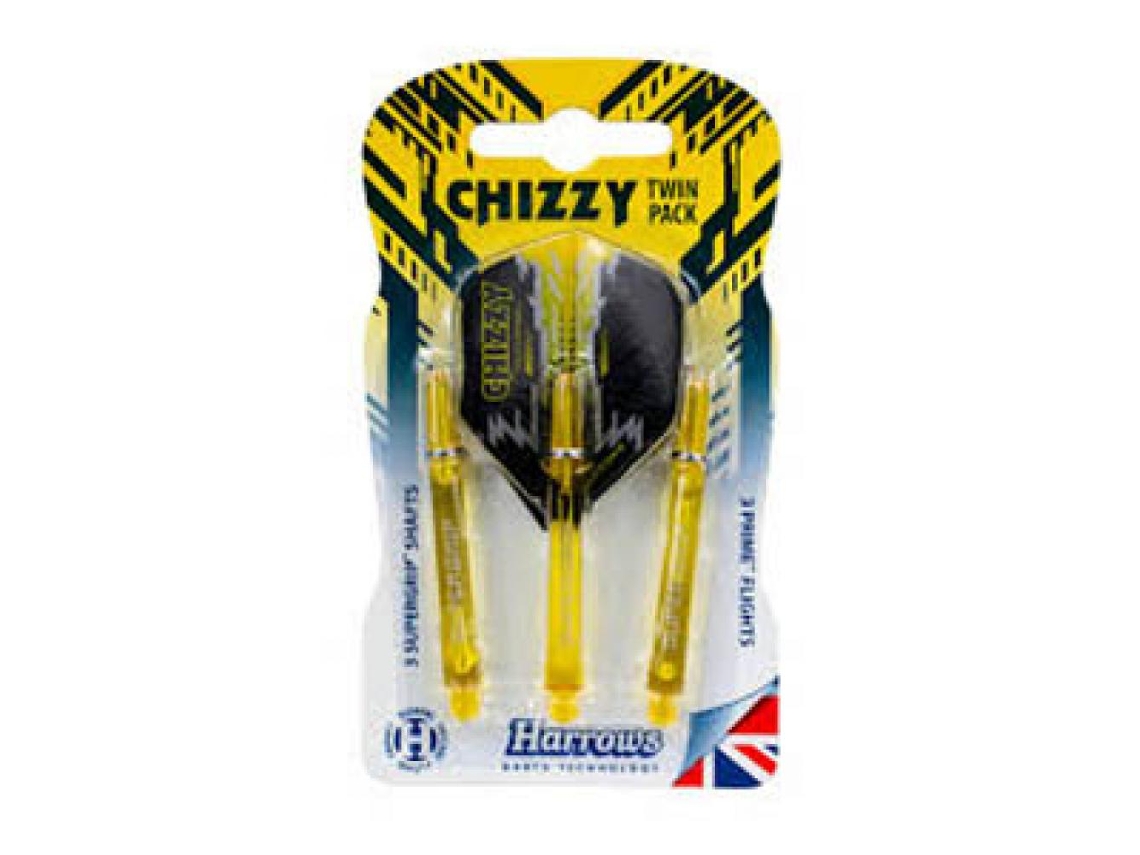 Penas Twin Pack HARROWS SuperGrip Chizzy Amarelo Medium 47mm