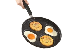 Frigideira Antiaderente 4 Cavidades, Forma de Coração e Círculo, Ideal para Panquecas e Ovos UIMBER