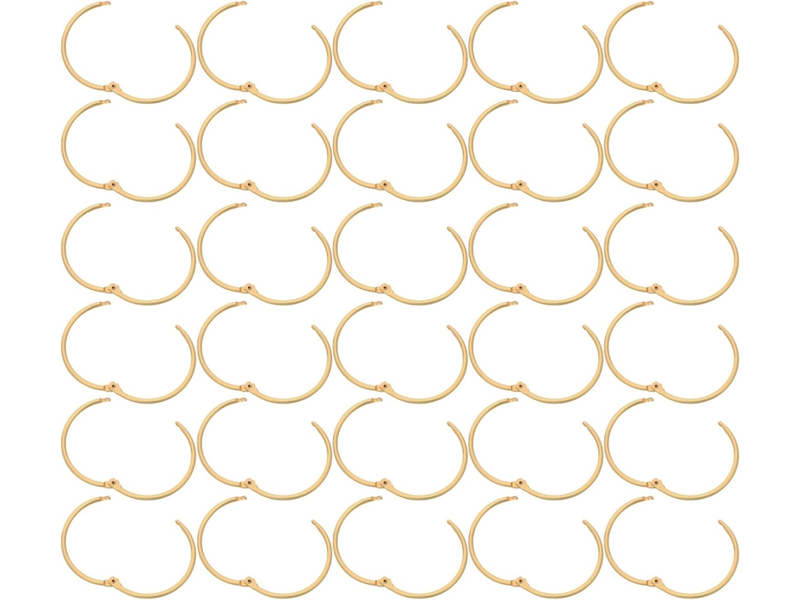 48 Anéis de Metal Dourado Fichário, 50mm de Diâmetro Interno, Anéis Vazados, Artesanato e Álbuns