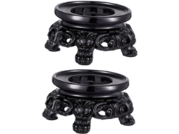 Suporte Para Esfera De Cristal Oca Em Resina Fomiyes, Tamanho Médio, Base Preta, Conjunto De 2 Peças Para Exibição E