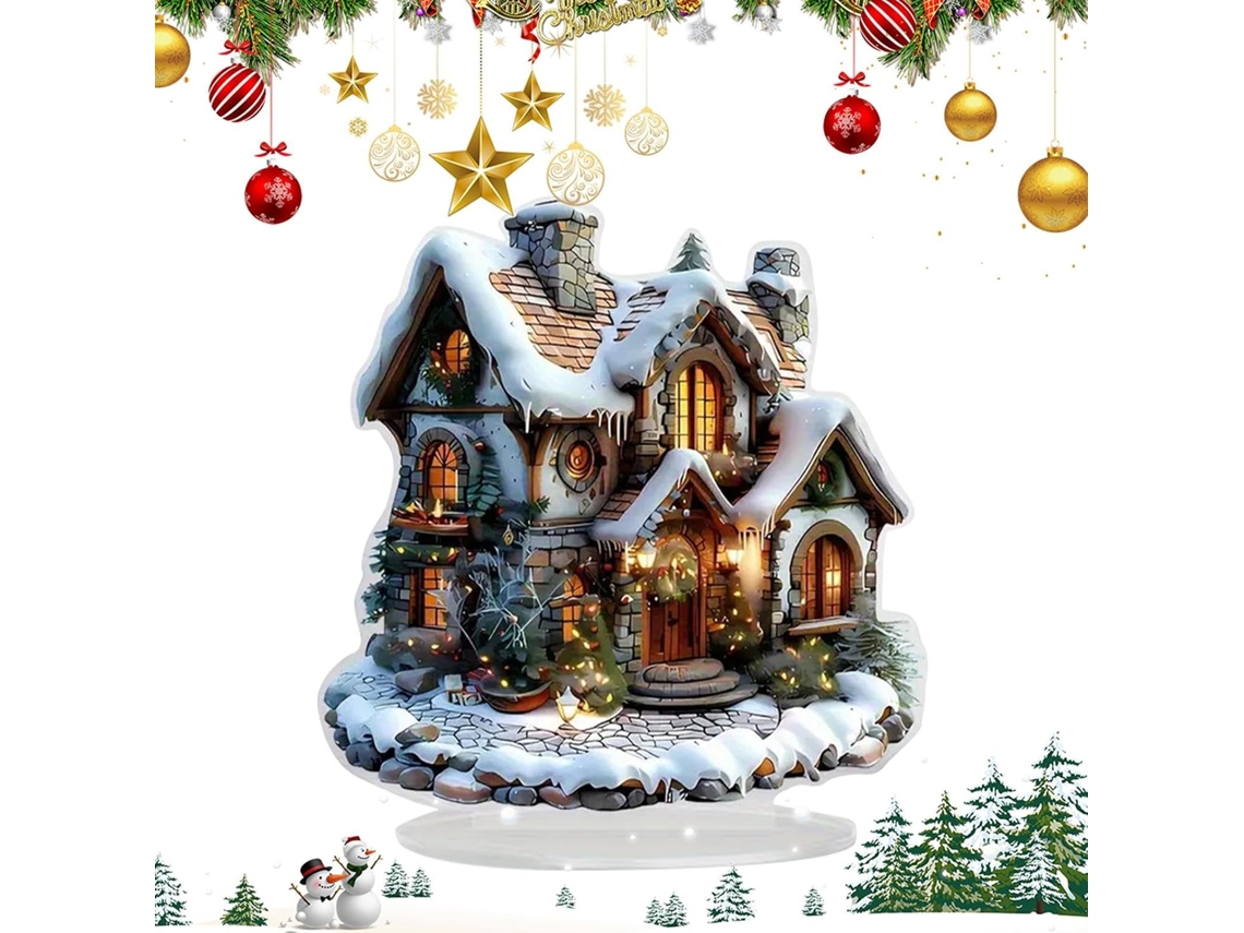 Estátua 2d Em Acrílico - Decoração De Natal Plana Em 2d | Papai Noel
