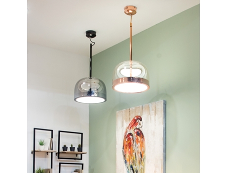 Candeeiro Pendente Raychel LUMINECA 36X24 Cm Rosa