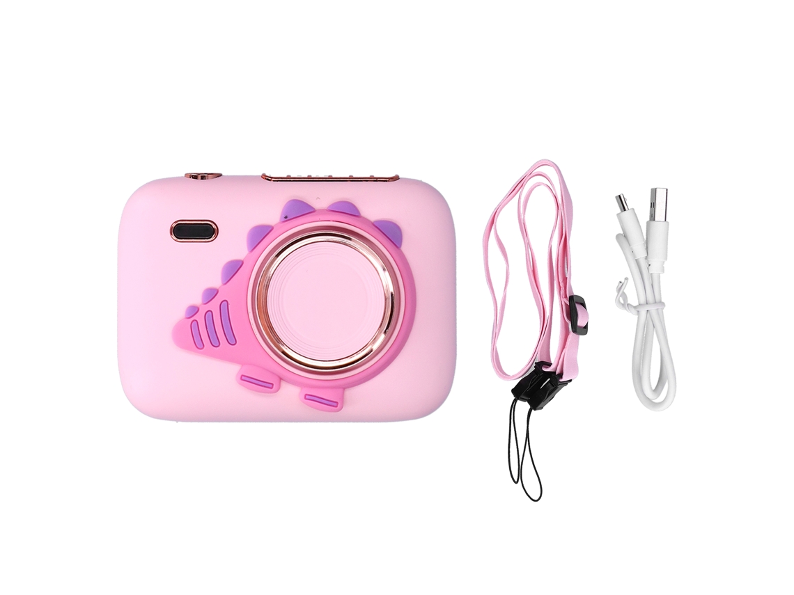 Ventilador Portátil de Pescoço Usb Rosa Câmera Mini