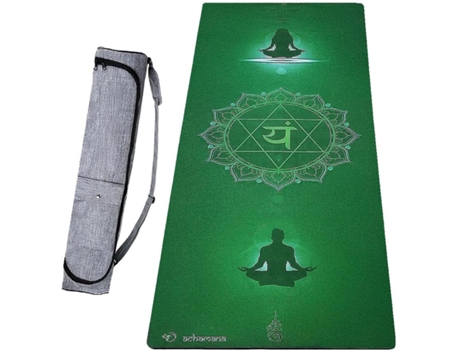 Tapete de yoga ACHAMANA de borracha natural e microfibra 5mmx68cmx1,83m - Anahata