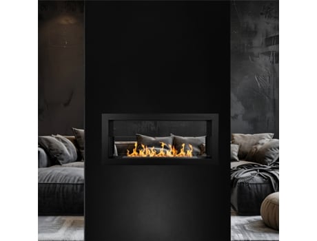 Lareira Bioetanol Lareira Bifacial Embossada 2 Lados 90x40 Montefalco 90 Divina Fire