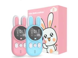 Walkie Talkies Para Crianças Com Lanterna E 22 Canais, Pacote Com 2, Rosa E Azul Brilvibera