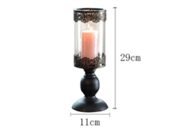 Suporte para Velas Metálico Vintage com Tampa de Vidro NEVEANCE
