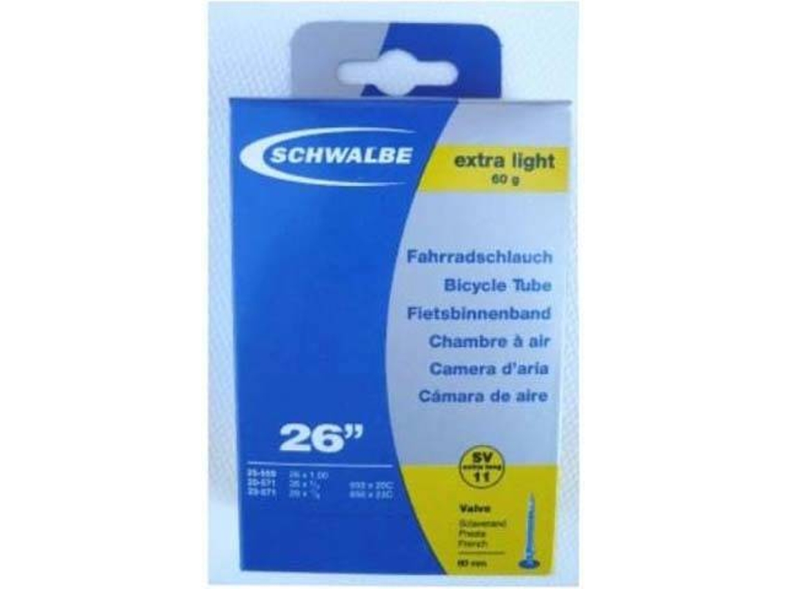 Câmaras de ar SCHWALBE Extra Light Presta 60 Mm (26 - 650C´´)