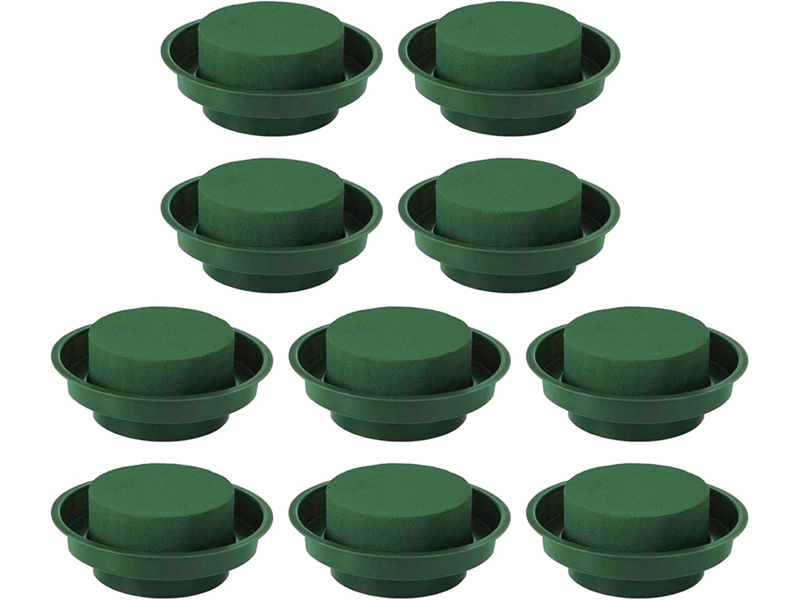 Vaso De Barro Absorvente Flores, Verde, Redondo, Musgo Úmido, Elegante Arranjo Floral Em Cerâmica.
