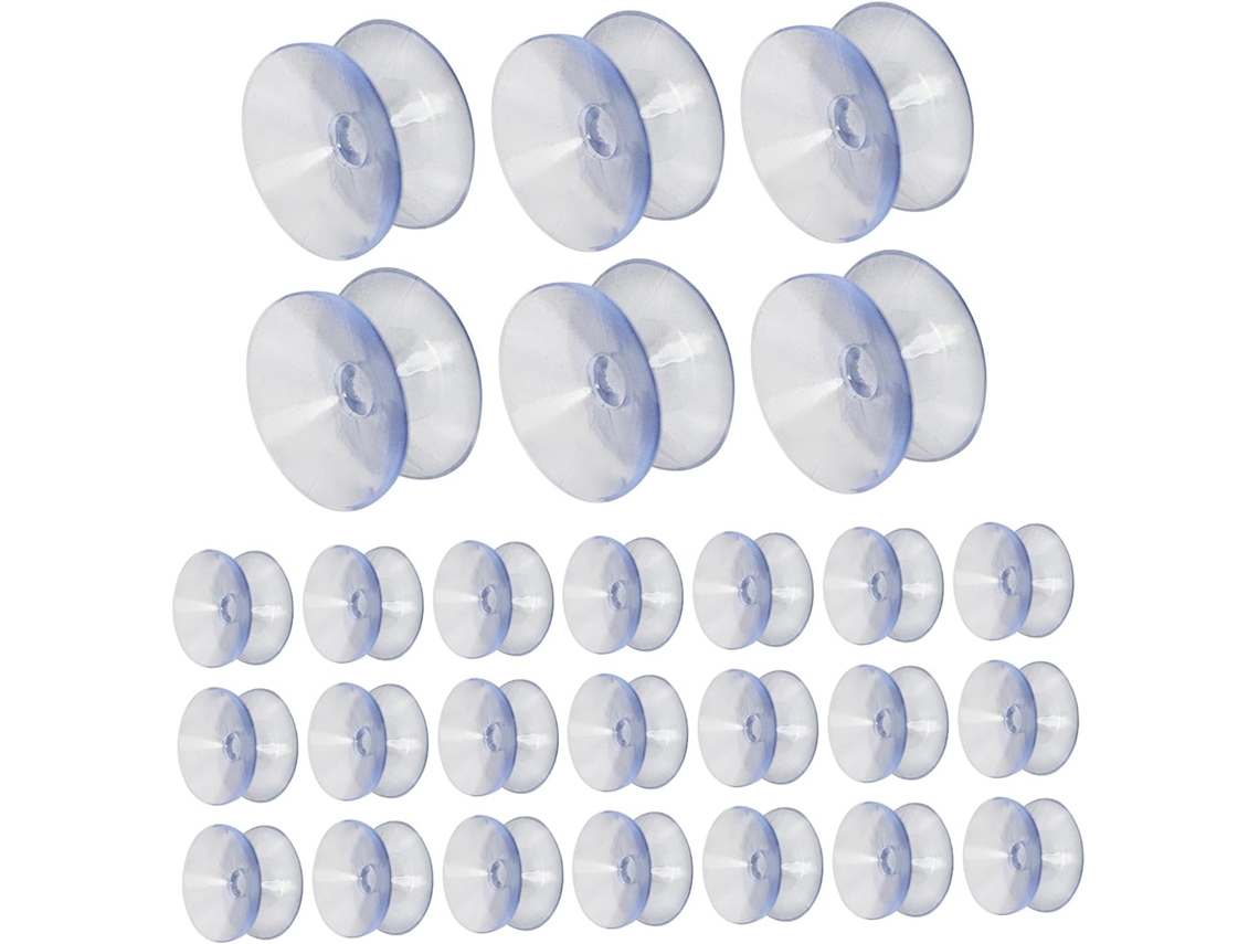 Ventosas De Silicone E Almofadas Borracha Transparentes Healvian, 50 Peças, Dupla Face, 20mm, Para Organização E Fixação