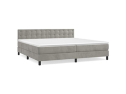 Cama Box Spring Vidaxl Cinzeto Veludo (203x200x88 Cm)