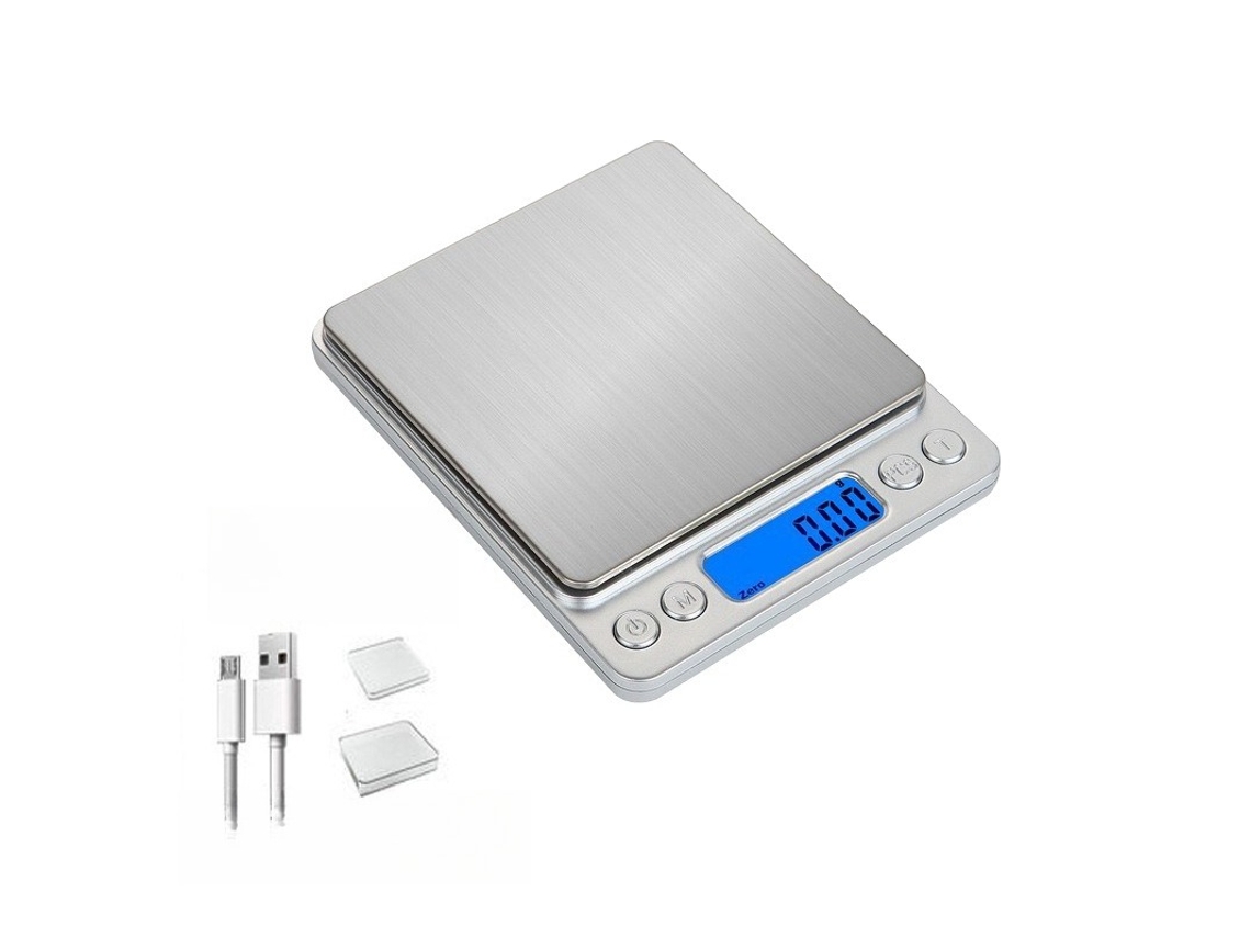 Balança Digital De Aço Inoxidável De Alta Precisão, (capacidade Precisão 3kg/0.1g) Recarregável Czhhmart