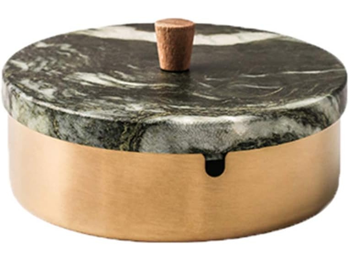 Cendrier Cupê-vent Em Aço Inoxidável Marbré Com Cobertura