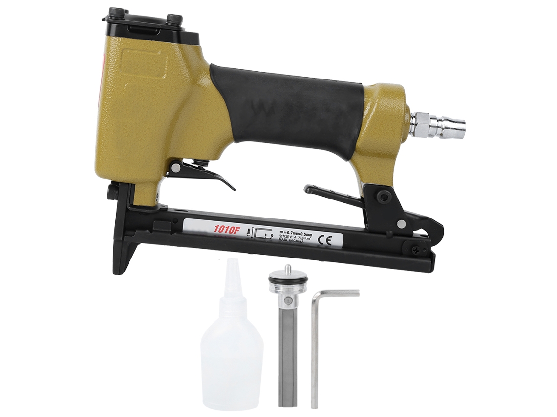 Pistola Pneumática Mini 1010f Para Fixação Aérea Em Carpintaria E Decoração Interna