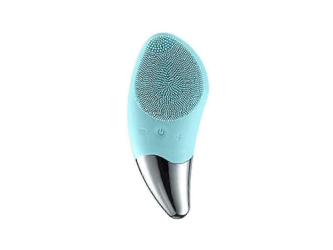 Escova de Limpeza Facial Sônica Elétrica, À Prova D'água, Massageadora Silicone, Recarregável GOKOCO (verde)