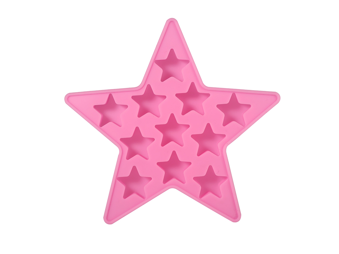 Bandeja de Cubos de Gelo em Silicone Forma de Estrela para Festas Clube Bar Rosa | S/MARCA