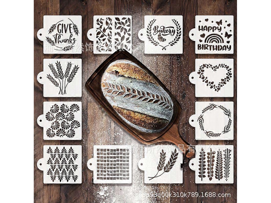 Conjunto De 12 Estênceis Para Pão, Artesanato, Confeitaria, Decoração De Bolos E Tortas, Para Uso Doméstico, Confeitaria E Organização Da Cozinha