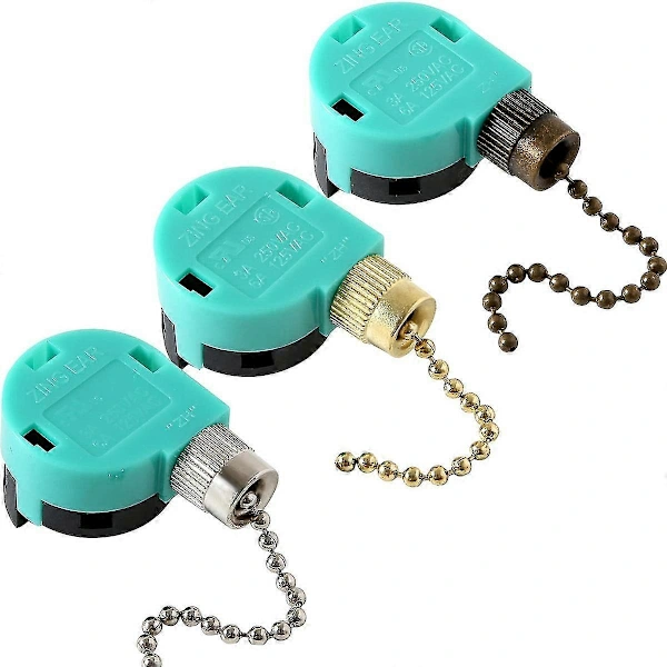 3 Peças Ze, 268s6 Interruptor De Ventilador Teto 3 Velocidades 4 Fios Para Ventiladores E Luminárias Parede Interruptor Puxar R