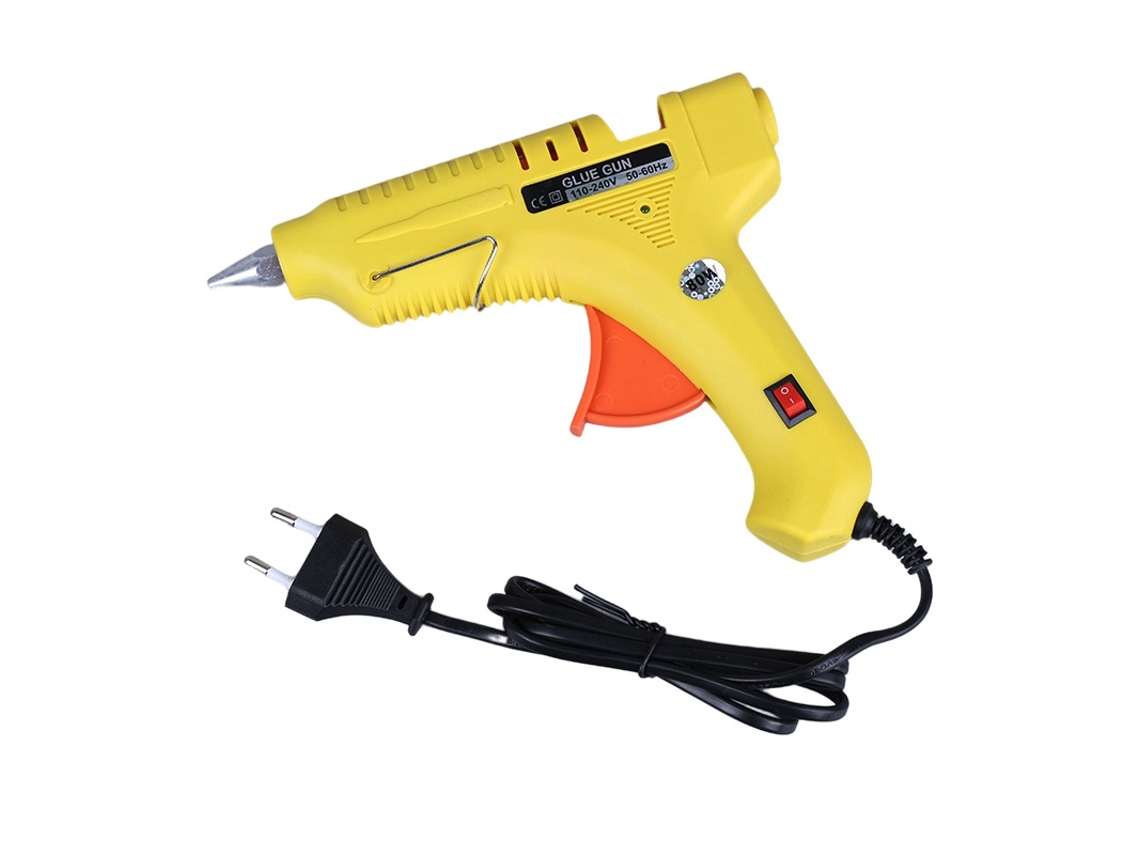 Pistola de Cola Quente de 80 W, Máquina de Cola Quente Multifuncional, Uso Industrial e Doméstico, Diy, Amarela STELASPLEN