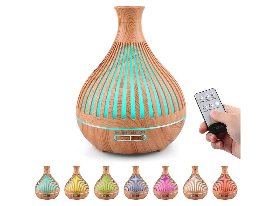 Nova Line difusor de Óleos Essenciais 400ml Umidificador Ultrassônico com 7 Luzes Led para Lar
