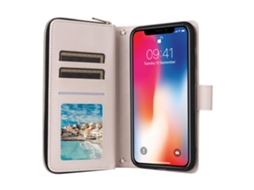 Capa Em Couro Pu Para Apple Iphone X / Xs - Bege
