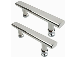 Lote De 2 Maçanetas De Porta De Box De Banheiro Cromadas 145mm Transparente Btforus