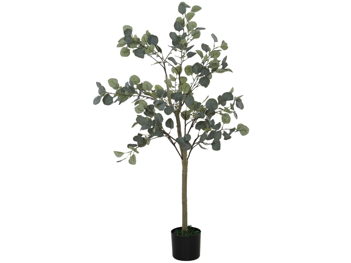 Planta Artificial Eucalipto 150cm (230 Folhas, Vaso Decorativo, Verde)