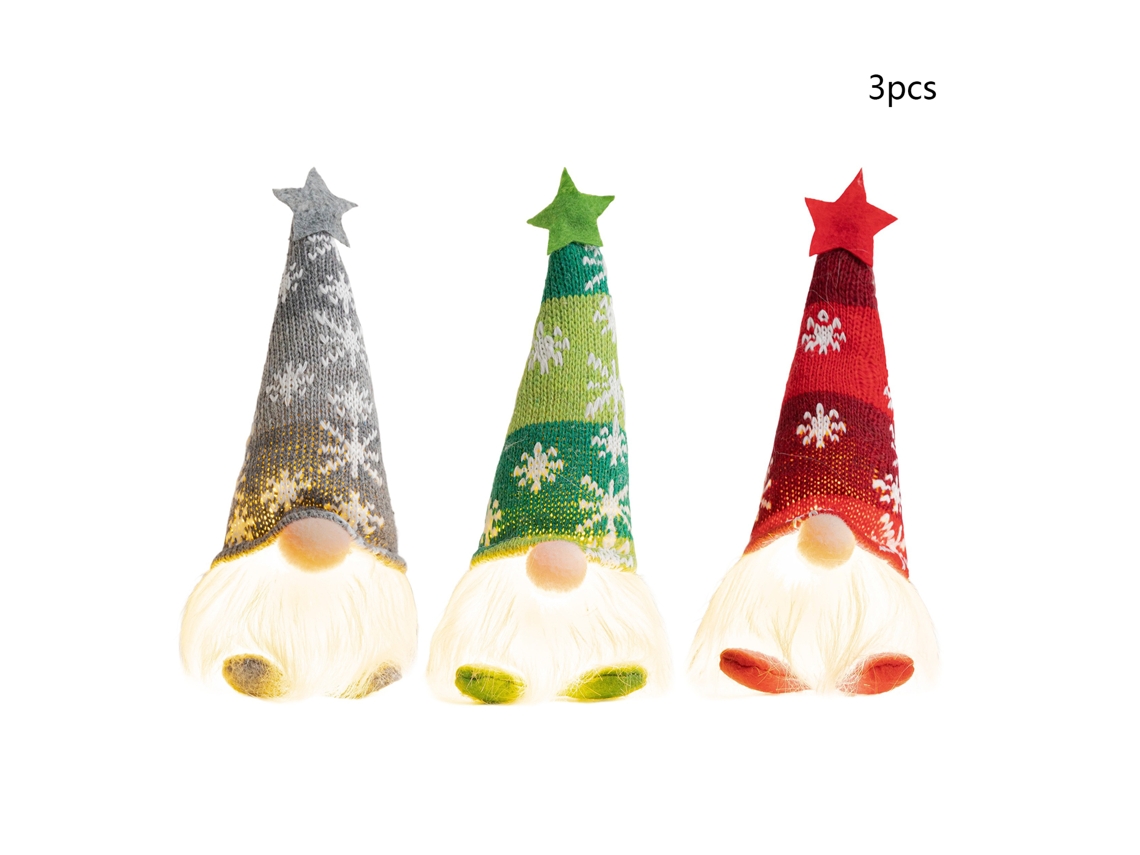 Bonecas De Natal (conjunto De 3 Peças, Com Luzes) Eoocoo