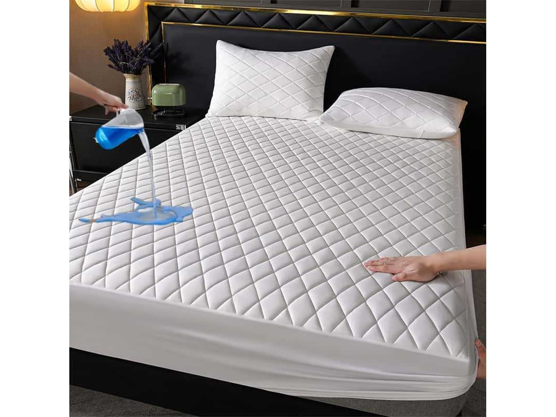 Lençol Com Elástico Impermeável,90x200cm, Protetor De Colchão Antiderrapante, Adequado Para Uso Doméstico E No Quarto Branco Hexinyigjly