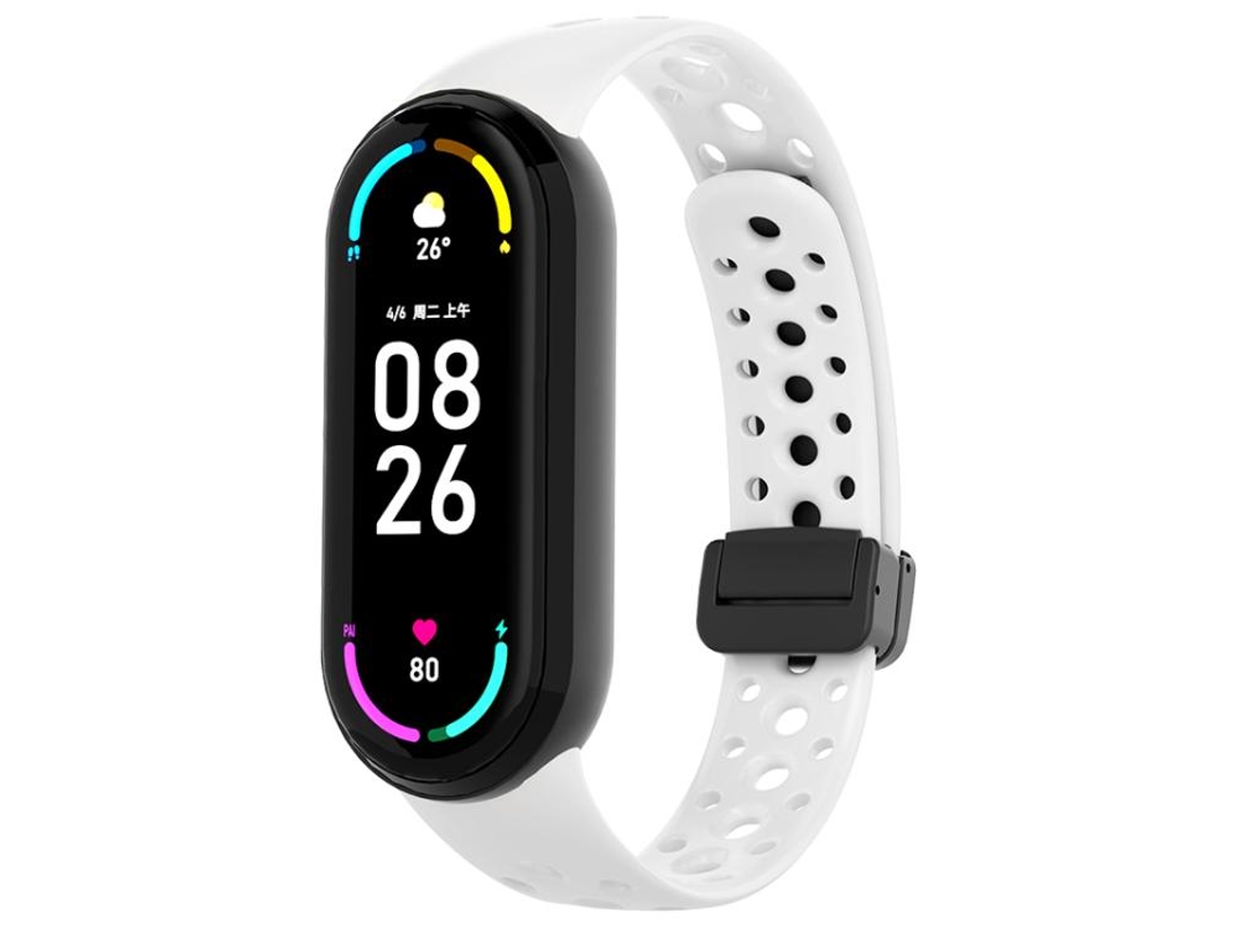 Bracelete para Xiaomi Smart Band 10/9/8 XIAOMOYU em Nfc em Aço Inoxidável com Design de Orelha de Trigo Rosa