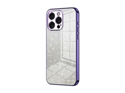 Capa Para Iphone 15 Pro Max - Glitter Degradê - Acabamento Eletroplaqueado