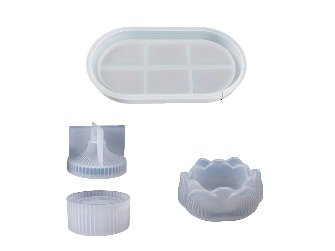 Molde De Suporte Para Vela De Silicone, 3 Peças, Fácil De Usar, 1set
