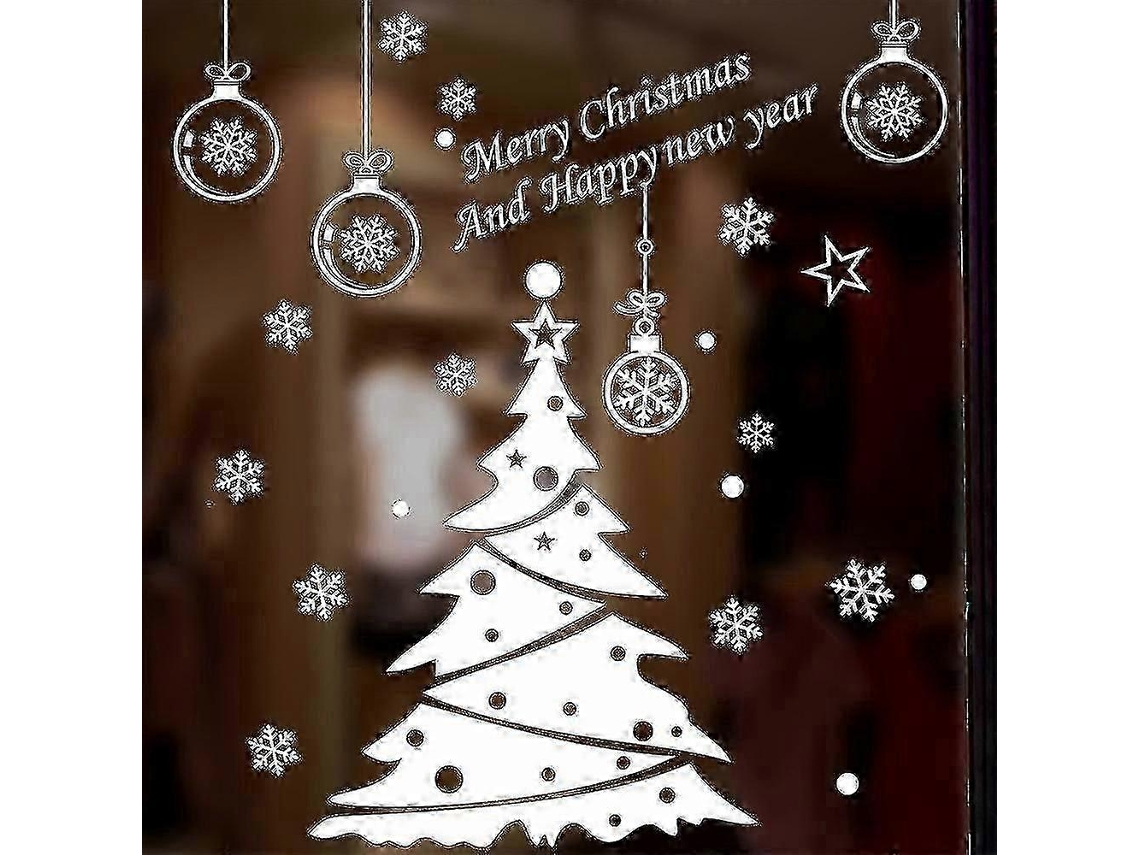 Hmwy Adesivos De Parede Com Flocos De Neve E Árvore De Natal Feliz Olysi Shop