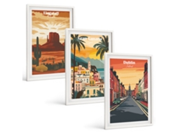 Conjunto De Pinturas Paisagens De Cidades Naturais Espelharte (3 Peças 40x60 Cm)