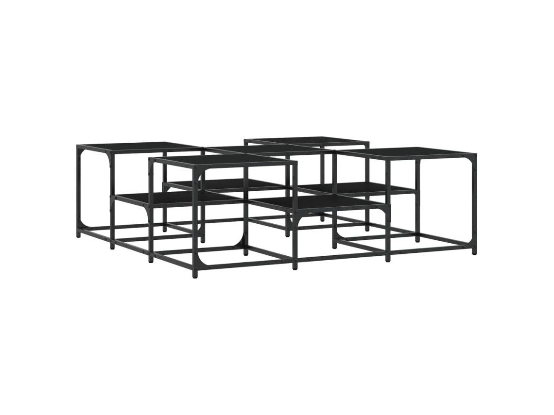 Coffee Table, Coffee Tables Vidaxl Preto Madeira Processada (121 X 121 X 40 Cm)