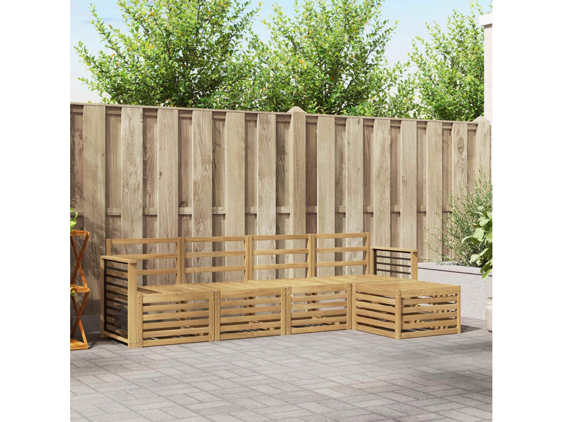 Vidaxl Conjunto De Sofás Para Exterior 5 Unid. Branco