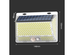 Rebe-luz Solar De Parede Exterior Com 328 Leds, Impermeável, Controle Remoto, Sensor, Para Jardim, Garagem, Varanda E Pátios