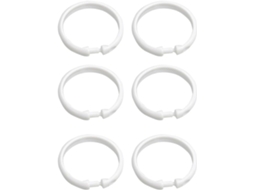 36 Argolas Circulares De Plástico Branco Para Cortina Chuveiro,