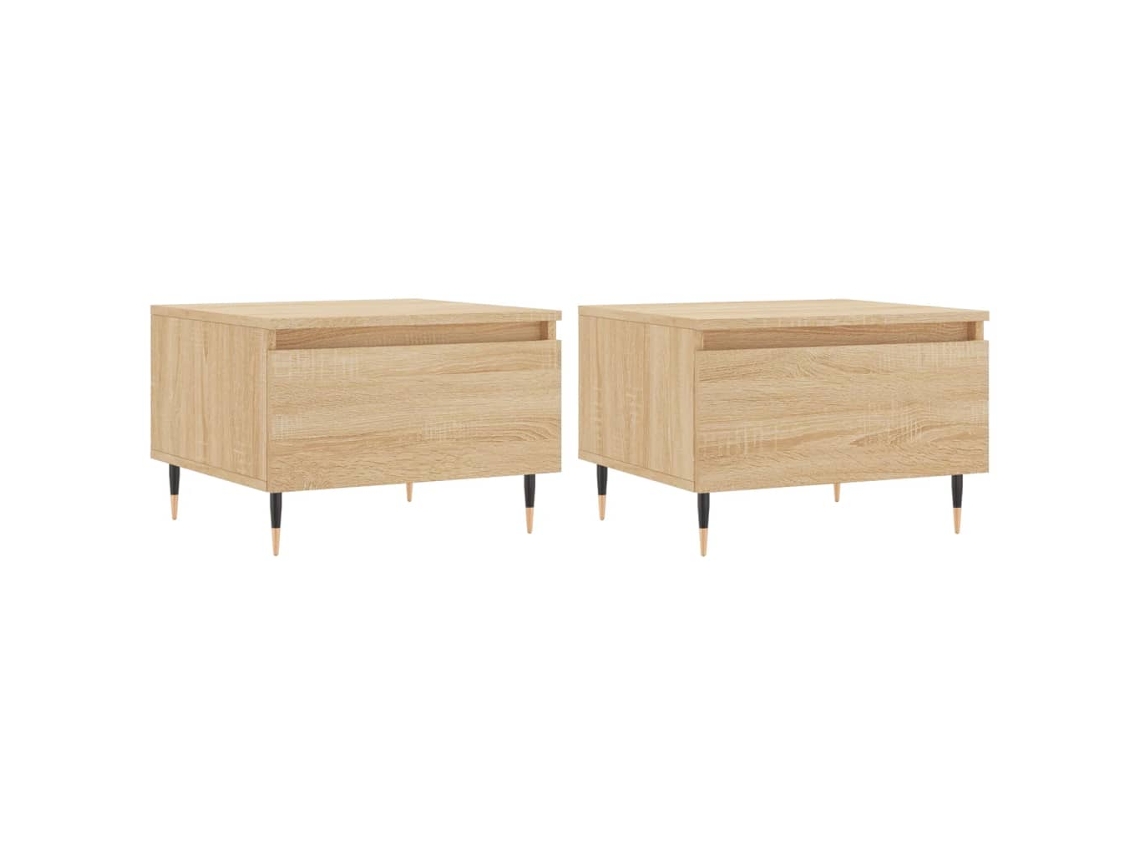 Conjunto de 2 Mesas de Centro Carvalho Sonoma MAISON EXCLUSIVE 50x46x35 cm