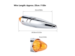 Laxiscreed Luz De Navegação Marinha Amber Ultra Brilhante Com 17 Leds E Acabamento Cromado