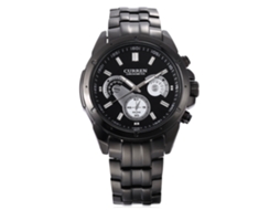 Relógio Masculino de Pulso de Aço com Movimento de Quartzo, Resistente À Água 30m (preto)