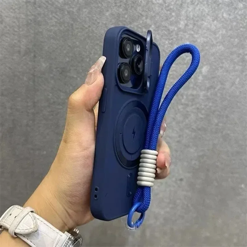 Capa Magnética Para Celular Com Suporte Para Lente (iphone Air Azul)