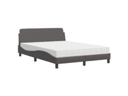 Bed, Beds Vidaxl Cinzeto Couro Artificial (120 X 200 Cm)